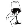 Metal Wine Glass Wall Art, Black Art Deco Silhouette view 1