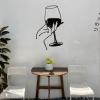 Metal Wine Glass Wall Art, Black Art Deco Silhouette view 3