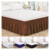 Bed Skirt, Elastic Ruffled Bed Skirt, Solid Color, Wrap-Around Style, Comfortable, Fade-Resistant, No Top Panel, Suitable for Double, Queen, and King Beds (Light Gray, King 19) view 2