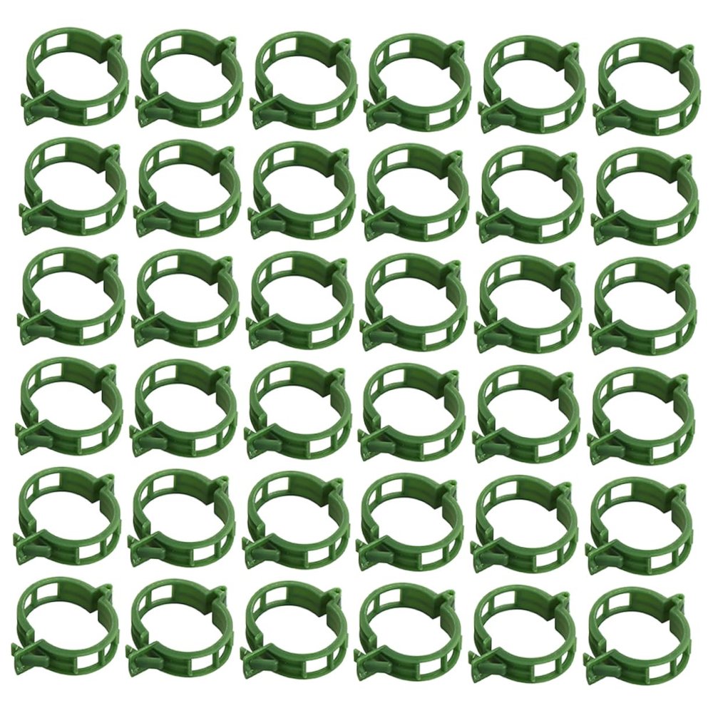 ibasenice Garden Support Clips, 200-Piece Set, PP, Weather-Resistant, Green