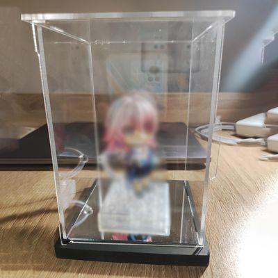 Xyrona Acrylic Display Case for Dolls with Mirrored Base, Transparent Case, 10–50 cm High (L10 × W20 × H20 cm/4 × 8 × 8 in)