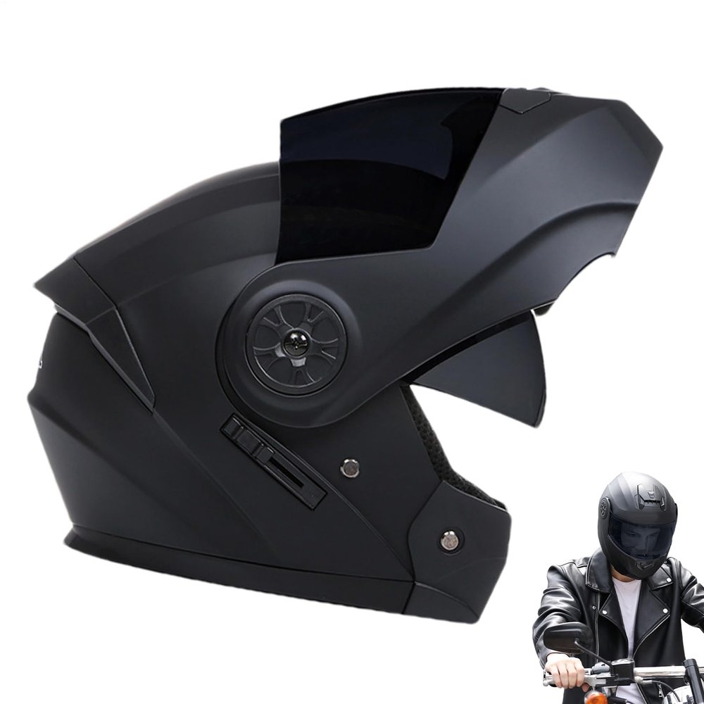 Men's Motorcycle Helmets, Dual Visor, Full-Face Racing Helmets