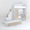 Generic TOMI 5 Bunk Bed with Desk, Wardrobe, Stairs and Guest Bed, High-Gloss Finish view 3