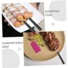 MUCKLILY 5-Piece Stainless Steel Grill Fork Set with Colorful Handles view 3