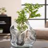 Glass Art Vase Grid, Clear and Black, 32 cm view 2