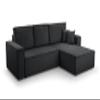 AXLIVING Cedria Dark Gray Corduroy L-Shaped Sofa, 287 cm view 2