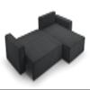 AXLIVING Cedria Dark Gray Corduroy L-Shaped Sofa, 287 cm view 3