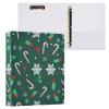 Printed 3-Ring Binder with Pockets, 3.8 cm D-Ring, Decorative Binder for School, College, or Office, Candy Cane, Christmas Green view 3