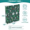 Printed 3-Ring Binder with Pockets, 3.8 cm D-Ring, Decorative Binder for School, College, or Office, Candy Cane, Christmas Green view 4