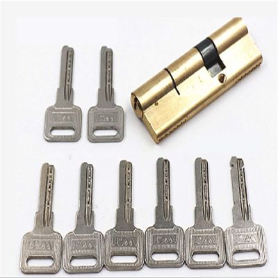 uPVC Door Locks, Door Cylinders, Pre-Tensioned Lock, 65/70/80/90/115 mm, Brass Door Lock with Extended Cylinder and Extended Keys (60 [30/30])