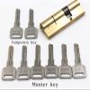 uPVC Door Locks, Door Cylinders, Pre-Tensioned Lock, 65/70/80/90/115 mm, Brass Door Lock with Extended Cylinder and Extended Keys (60 [30/30]) view 3