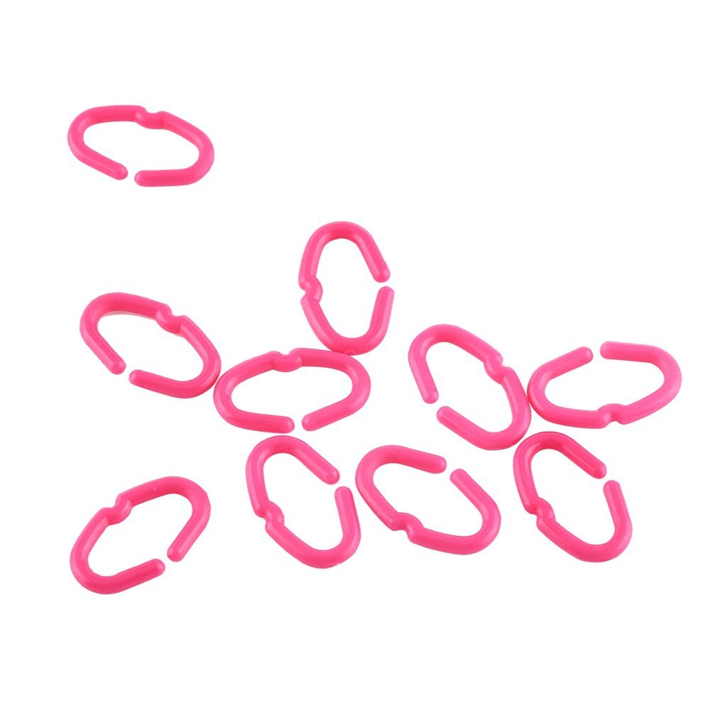 Chicken Anti-Pecking Rings, 50 Pieces, 15 x 9 mm, Pink/White, Size L