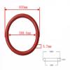 Red Round O-Ring Seal, Multiple Sizes, 5.7 mm Cord Diameter, Metric Seal (588.6 × 600 × 5.7 mm) view 2