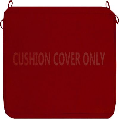 Custom Linen Bench Cushion Cover, Washable, Zippered, Burgundy, 60 x 60 x 5 cm