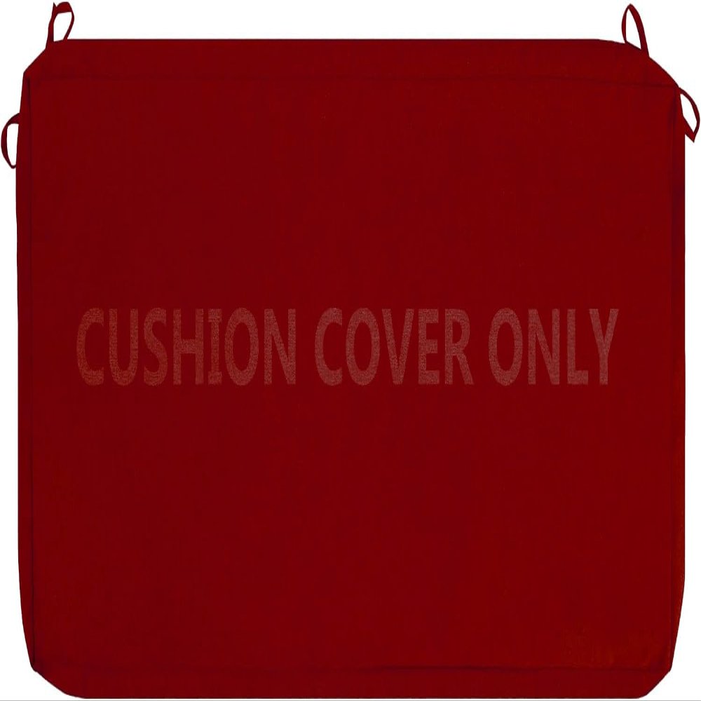 Custom Linen Bench Cushion Cover, Washable, Zippered, Burgundy, 60 x 60 x 5 cm