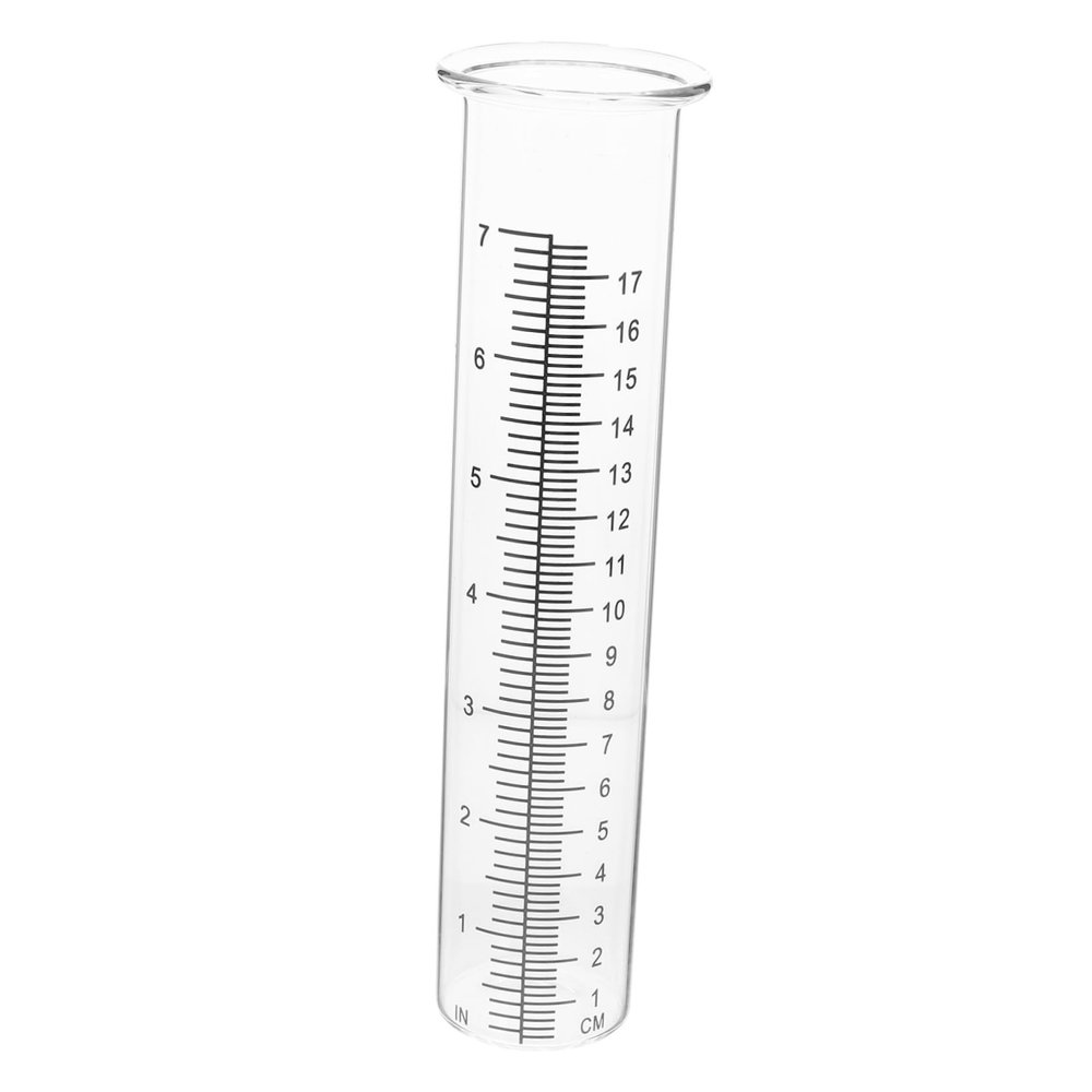 HYTROVE 7-Inch Borosilicate Glass Rain Gauge with Scale