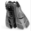 MEMEM Snorkeling Fins, Adjustable Buckles, Short Silicone Swim Fins, Open Heel, Travel Size, Training Fins for Adults and Men (Purple, S/M) view 2