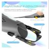 MEMEM Snorkeling Fins, Adjustable Buckles, Short Silicone Swim Fins, Open Heel, Travel Size, Training Fins for Adults and Men (Purple, S/M) view 4