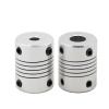 2-Pack Flexible Aluminum Couplings, 19 mm Diameter, CNC Motor Jaw Shaft Couplers, 6.35 x 8 x 25 mm view 1