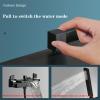 Waterfall Wall-Mount Bathtub Faucet with Handheld Shower, 2-Handle Hot/Cold Mixer, Black view 4