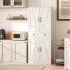 KOMFOTEU 183 cm Tall Kitchen Cabinet with Double Doors, Drawer and 3 Adjustable Shelves, White view 2