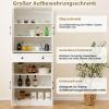 KOMFOTEU 183 cm Tall Kitchen Cabinet with Double Doors, Drawer and 3 Adjustable Shelves, White view 4
