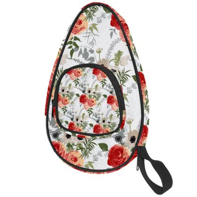 lcndlsoe Table Tennis Paddle Case with Watercolor Floral Pattern