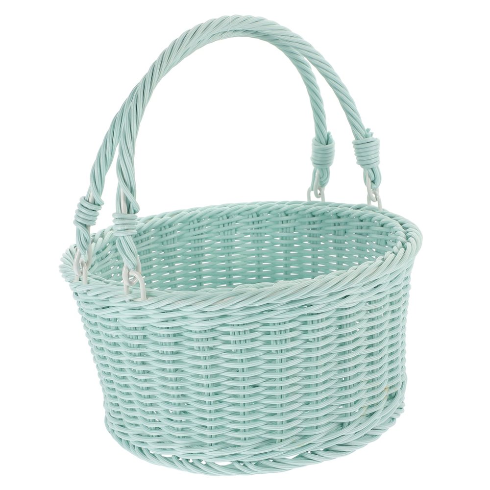 ifundom Handmade Plastic Fruit Basket, Rustic Handwoven Picnic Basket