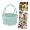 ifundom Handmade Plastic Fruit Basket, Rustic Handwoven Picnic Basket view 3