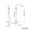 Black and Gold Wall-Mounted Bath Shower Mixer Set view 3