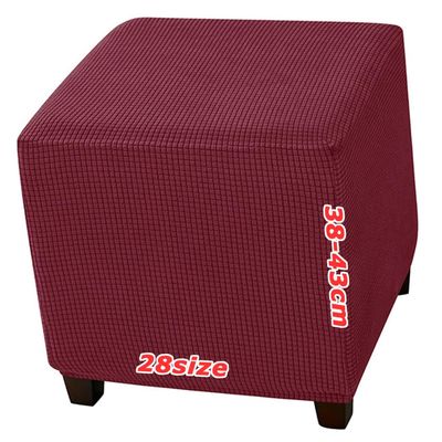 ILiemao Square Ottoman Cover, Velvet Jacquard, Stretch Washable, 90 x 90 cm (35 x 35 in)