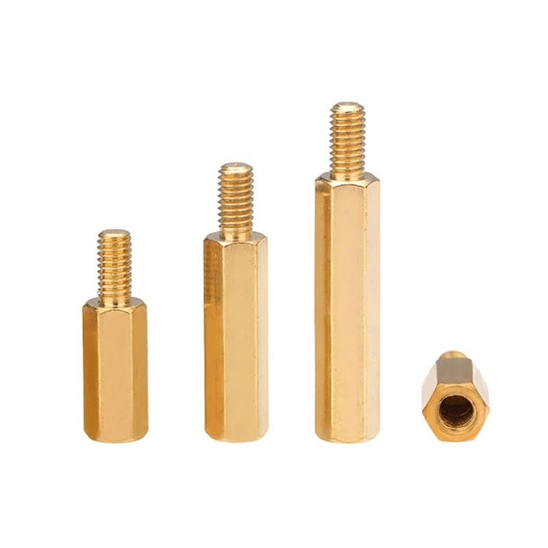 NIRNHYRUR Brass Hex Standoffs, M2, 2–40 mm