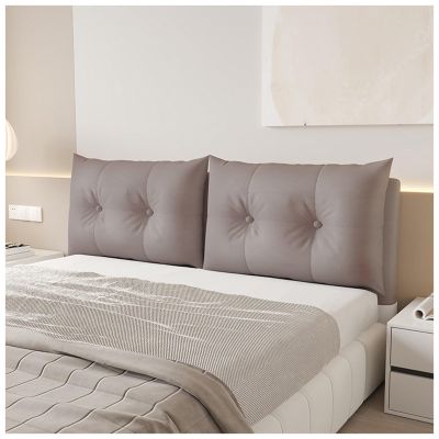 Padded Headboard Cover for Metal Beds, Waterproof PU Leather, Coffee, 200 x 60 x 15 cm
