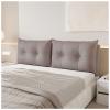 Padded Headboard Cover for Metal Beds, Waterproof PU Leather, Coffee, 200 x 60 x 15 cm view 1