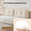 Padded Headboard Cover for Metal Beds, Waterproof PU Leather, Coffee, 200 x 60 x 15 cm view 2