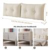 Padded Headboard Cover for Metal Beds, Waterproof PU Leather, Coffee, 200 x 60 x 15 cm view 3