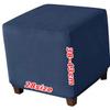 ILiemao Square Ottoman Cover, Velvet Jacquard, Elastic Bottom, Washable, for Footstools (1998, 60 x 60 cm / 24 x 24 in) view 1