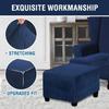 ILiemao Square Ottoman Cover, Velvet Jacquard, Elastic Bottom, Washable, for Footstools (1998, 60 x 60 cm / 24 x 24 in) view 4