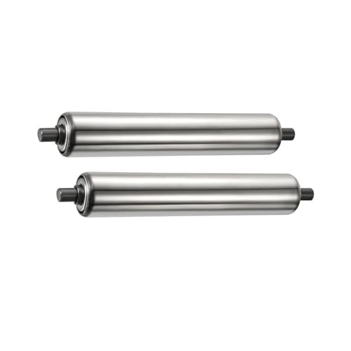 Conveyor Rollers for Conveyor Belts, Stainless Steel Replacement Rollers, Gear, Spring-Loaded Insertion, 2-Pack, Silver