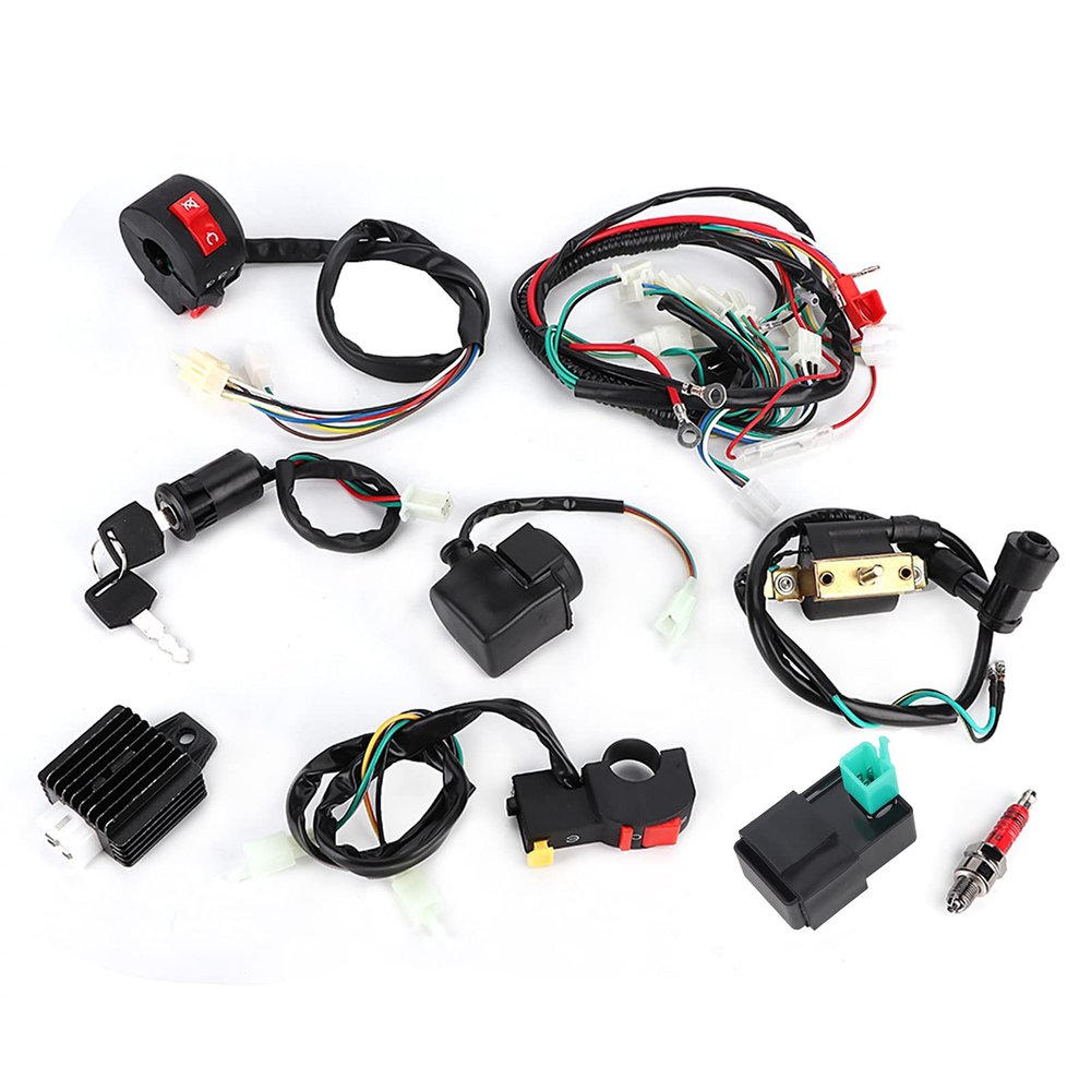 TOUISEDGI Wiring Harness Solenoid Coil Rectifier CDI Kit for ATV Quad Bikes, Compatible with Motoworks Sports