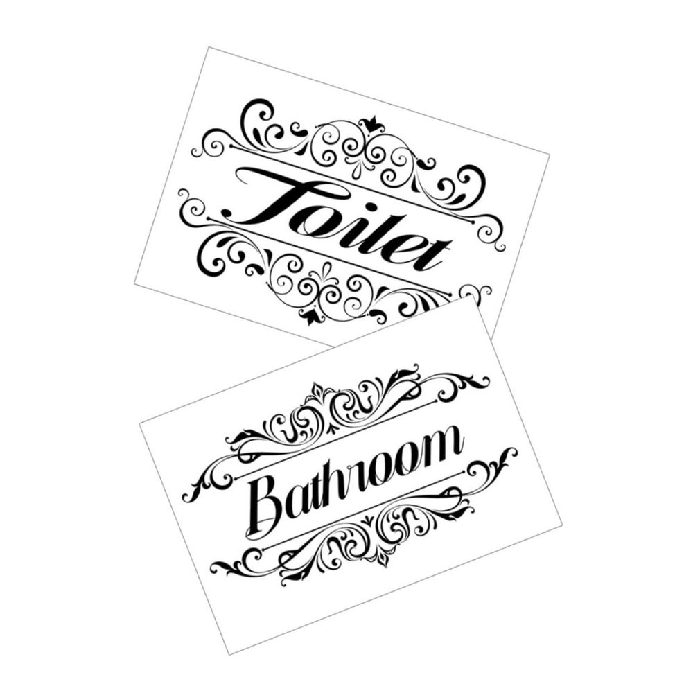 Self-Adhesive Toilet Stickers, 2-Piece Set, Reusable PVC