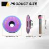 sourcing map 3.8 cm OD Bicycle Headset Stem Cap, Aluminum Alloy, Rainbow, M6 Bolt view 2