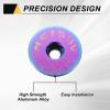 sourcing map 3.8 cm OD Bicycle Headset Stem Cap, Aluminum Alloy, Rainbow, M6 Bolt view 4