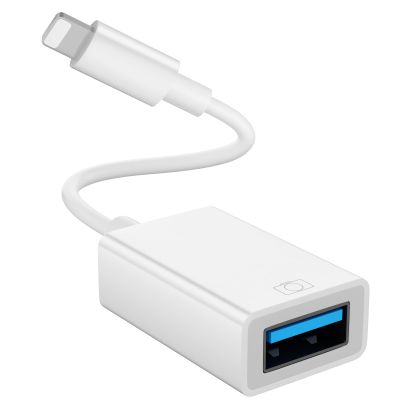 Lightning to USB Adapter, Apple MFi Certified, USB 2.0 OTG Cable