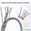 VXHCS 304 Stainless Steel Cable Net, 2 in/0.06 in Stretchable Railing Safety Net, 5 x 85 ft view 3