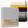 AM Quality Mattresses Premium Fitted Sheet 160x200 cm Cotton (200 gsm), Light Gray - Made in Germany - OEKO-TEX Certified Jersey Fitted Sheet view 1