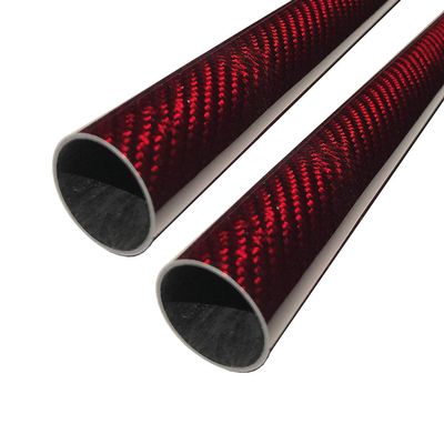 Glossy Red Carbon Fiber Tubes, 6–30 mm, 500 mm, for RC Drones and Helicopters, 2 pcs (30 × 28 × 500 mm)