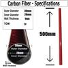 Glossy Red Carbon Fiber Tubes, 6–30 mm, 500 mm, for RC Drones and Helicopters, 2 pcs (30 × 28 × 500 mm) view 2
