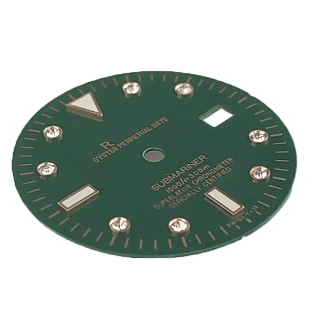 ZONABSQQ 29 mm Watch Dial with Diamond Rivets, Luminous 6-9-12 Markers