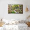 Canvas Wall Art 120 x 60 cm, 3D Window View Stream Landscape view 2